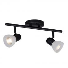 Galaxy Lighting 753912BK/FR - Two Light Halogen Track Light - Black w/ Frosted Glass