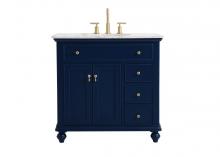 Elegant VF12336BL - 36 Inch Single Bathroom Vanity in Blue