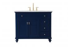  VF12342BL - 42 Inch Single Bathroom Vanity in Blue