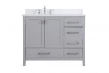  VF18842GR-BS - 42 Inch Single Bathroom Vanity in Gray with Backsplash