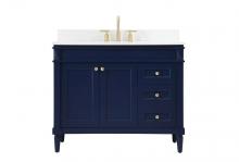  VF31842BL-BS - 42 Inch Single Bathroom Vanity in Blue with Backsplash