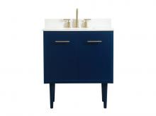  VF48030MBL-BS - 30 Inch Single Bathroom Vanity in Blue with Backsplash