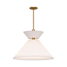 Alora Lighting PD543022AGWL - Chapelle 22-in Aged Gold/White Linen 1 Light Pendant