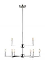 Visual Comfort & Co. Studio Collection 3164209EN-05 - Fullton modern 9-light LED indoor dimmable chandelier in chrome finish