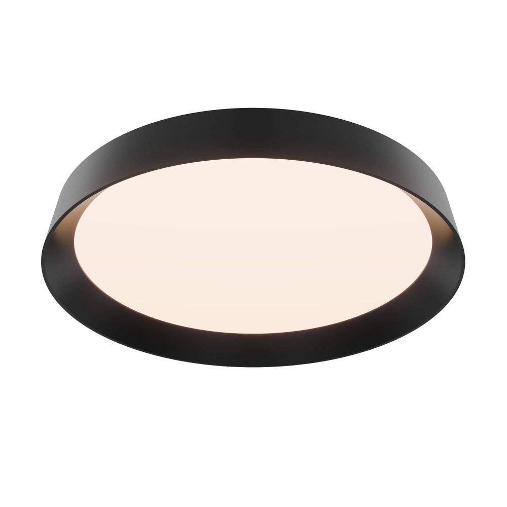 Aurora 12in Dual-Light Dimmable LED Flush Mount, 5CCT - Black