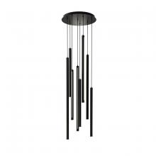 Dals PDLED120-8-BK - 8 Light Round CCT LED Duo-Light Cylinder Pendant Cluster