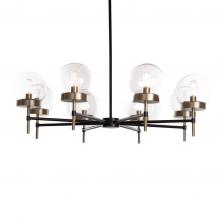 Russell Lighting CH3888/BKSG/CL - Liberty - 8 Light 36 Chandelier in Black/Soft Gold with Clear Glass