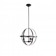 Russell Lighting PD1143/BK - Cortland - 3 Light Orb Pendant in Black