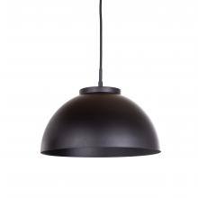 Russell Lighting PD8811/BKBK - Hana - LED Black Pendant with Black Metal Shade