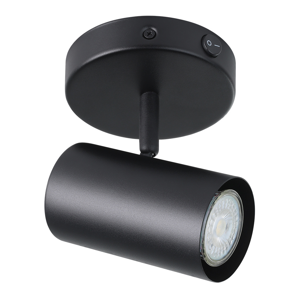 1 LT Fixed Track Light w/ Black Finish & Black Lamp Head