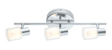 Eglo Canada 200367A - 3 LT Integrated LED Track Light w/ Chrome Finish & Fosted Glass Surrounded by Clear Glass Lamp Heads