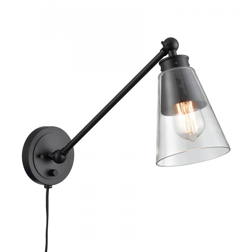 Albany 9.25'' High 1-Light Swingarm Sconce - Matte Black