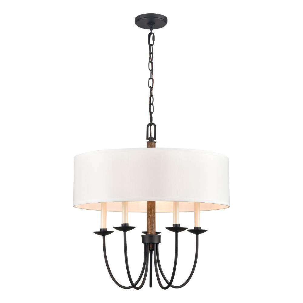 Neville 23'' Wide 5-Light Chandelier - Charcoal Black