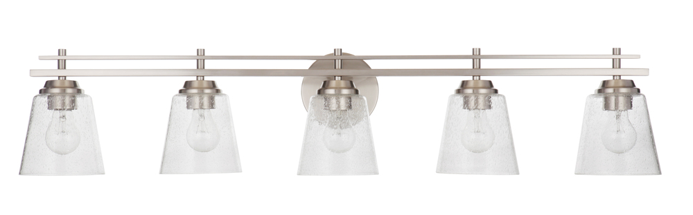 Drake 5 Light Vanity in Brushed Polished Nickel