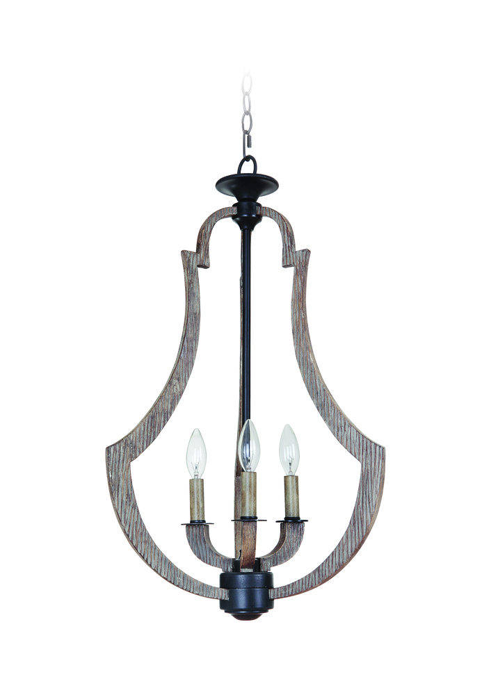 Winton 3 Light Foyer in Weathered Pine/Bronze