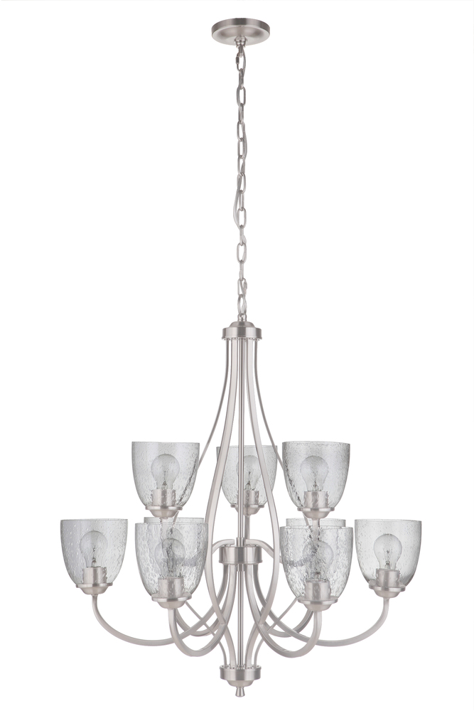 Serene 9 Light Chandelier in Brushed Polished Nickel