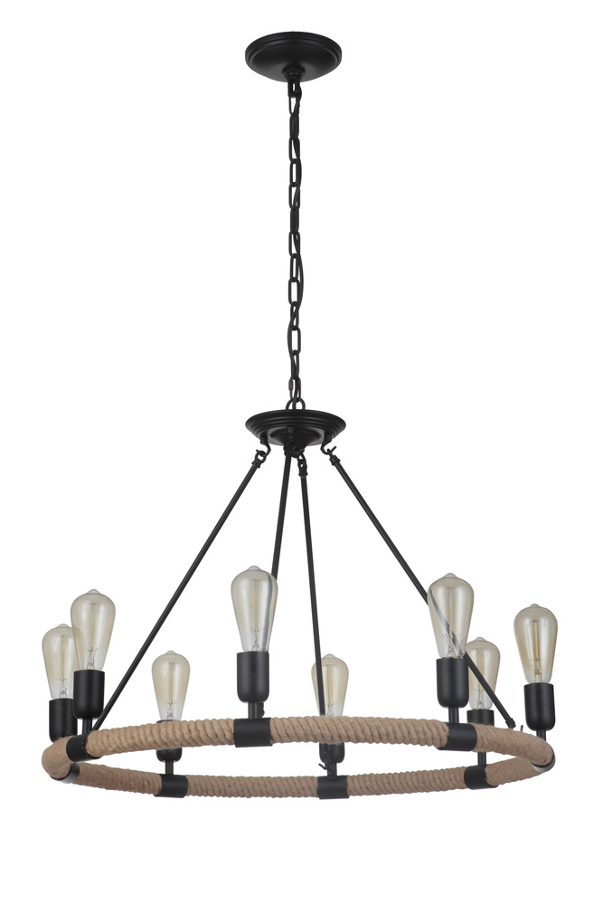 Dillon 8 Light Chandelier in Flat Black