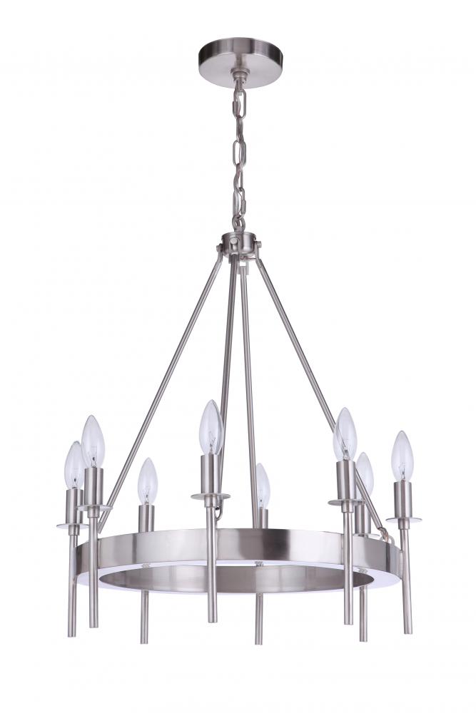 Larrson 8 Light Chandelier in Brushed Polished Nickel