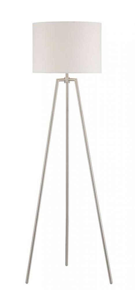 1 Light Metal Tri-Pod Base Floor Lamp in Brushed Nickel