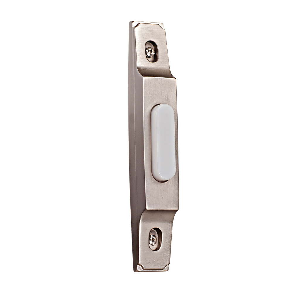 Surface Mount Thin Profile LED Lighted Push Button in Pewter