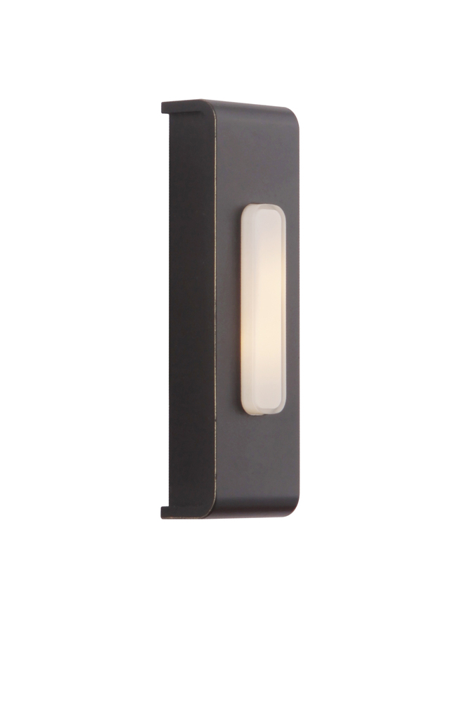 Surface Mount LED Lighted Push Button, Waterfall Edge Rectangle in Antique Bronze