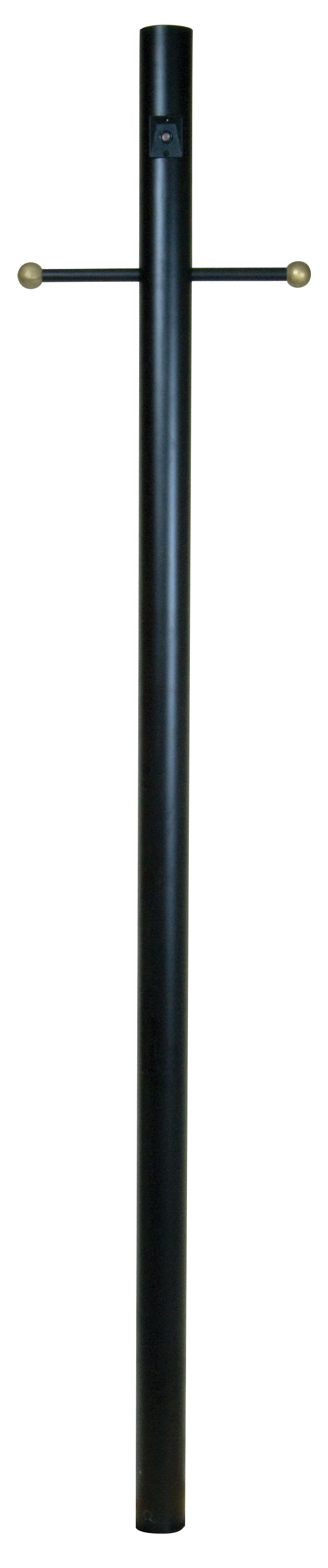 84" Smooth Direct Burial Post w/ Photocell in Textured Black