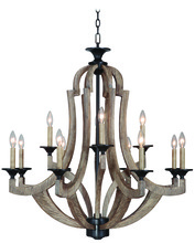 Craftmade 35112-WP - Winton 12 Light Chandelier in Weathered Pine/Bronze