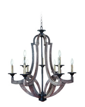 Craftmade 35129-WP - Winton 9 Light Chandelier in Weathered Pine/Bronze