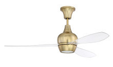 Craftmade BRD52SB3 - Bordeaux 52" 3-Blade Ceiling Fan in Satin Brass w/ Acrylic Blades; Light Kit Included (optional)