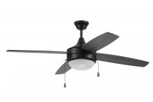 Craftmade EPHA52FB4 - Phaze Energy Star 4 52" 4-Blade Ceiling Fan in Flat Black w/ Flat Black/Greywood Blades