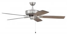 Craftmade P52BNK5-52DWGWN - 52" Pro Plus Fan in Brushed Polished Nickel w/ Driftwood/Grey Walnut Blades