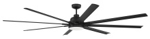 Craftmade RSH84FB8 - Rush 84" 8-Blade Indoor/Outdoor (Wet) Ceiling Fan in Flat Black w/ Flat Black Blades