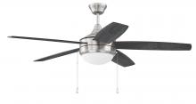Craftmade PHA52BNK5-BNGW - Phaze 5 52" 5-Blade Ceiling Fan in Brushed Polished Nickel w/ Brushed Nickel/Greywood Blades