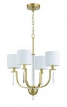 Craftmade 58224-SB - Fortuna 4 Light Chandelier in Satin Brass