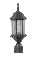 Craftmade Z295-TB-CS - Hex Style Cast 1 Light Medium Outdoor Post Mount in Textured Black (Clear Seeded Glass)