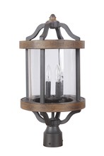 Craftmade Z7925-TBWB - Ashwood 2 Light Outdoor Post Mount in Textured Black/Whiskey Barrel